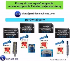 Narzędzia do wykrawarek Amada - Mathias Machines Trading&Service Poland sp. z o.o. Sośnicowice