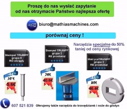 Narzędzia do wykrawarek Trumpf - Mathias Machines Trading&Service Poland sp. z o.o. Sośnicowice