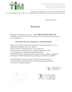 Referencja od firmy FHUP TIM Gorlice