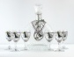 Komplet ozdobnych kieliszków do wódki wraz z karafką Łomża - Pracownia Artystyczna Dragon Maria Pietras