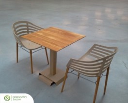 Dębowo-aluminiowy stół San Remo 90 cm - Ogrodowy salon - ekskluzywne meble ogrodowe Grudziądz