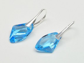 Srebrne kolczyki Swarovski Galactic Aquamarine - F.H.U. M-A-G-I-A Marcin Głębocki Białe Błota