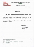 Referencja od firmy Przedsiębiorstwo Budowlane WITKA w Olsztynie
