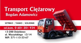 Transport Ciężarowy Bogdan Adamowicz. - Transport Ciężarowy Bogdan Adamowicz Działdowo