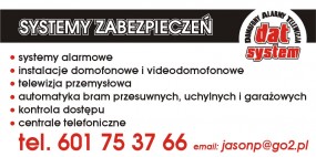 Usługi w instalacjach niskoprądowych - Alarmy, domofony, videodomofo - DAT-SYSTEM Paweł Jaworek Żórawina