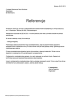 Referencja od firmy Fundacja Stworzenia Pana Smolenia