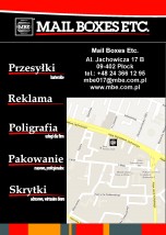 WYDRUK/KOPIA JEDNOSTRONNA, DWUSTRONNA, KOLOROWA, CZARNO-BIAŁA - Mail Boxes Etc. Płock