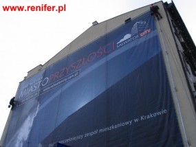 Reklama zewnętrzna, prace montażowe (wszystko) Kraków - małopolska - alpinistyczne prace wysokościowe renifer Kraków