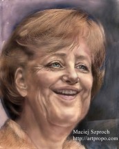 Angela Merkel karykatura - karykatury portrety ilustracje Warszawa