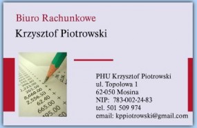 Usługi księgowe - Biuro Rachunkowe Krzysztof Piotrowski Mosina