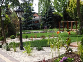 Ogród piękny również nocą - Projekt Ogrody Marzena Żak Michałów