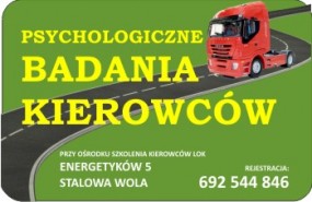 Badania psychotechniczne - Psychologiczne badania kierowców, mgr Joanna Marecka Stalowa Wola