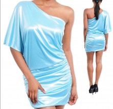Sukienka jasno niebieska z połyskiem - Firma Handlowa Julita Siegert Koronowo