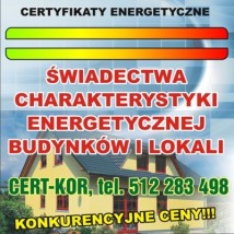PROJEKTOWANA CHARAKTERYSTYKA ENERGETYCZNA, ŚWIADECTWO ENERGETYCZNE - Cert-Kor Łukasz Korczyński Łask