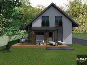 Projekt elewacji domu - Kvadrat Design Dobczyce
