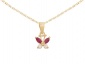 Złoty komplet biżuterii 585 motylek z cyrkoniami łańcuszek ankier -30% - LOVRIN Nowy Sącz