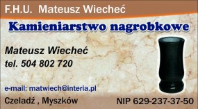 Montaż nagrobków,Maszynowe czyszczenie pomników lasryko - Nagrobki-Kamieniarstwo nagrobkowe FHU Mateusz Wiecheć Czeladź