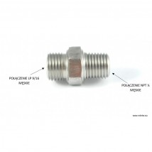 ZŁĄCZKA / NYPEL Z 1/4 NPT MĘSKIE NA 9/16 LP MĘSKIE - mlinke sidemount Mogilno
