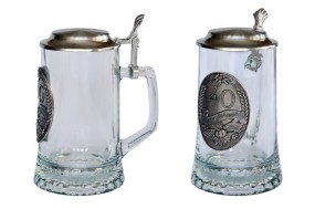 Artina kufel do piwa Jubileuszowy  40  cyna/szkło, 500 ml, 18 cm, - Elenpipe Sp. z o.o. Przemyśl