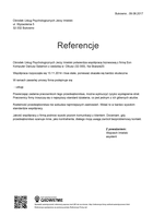 Referencja od firmy Ośrodek Usług Psychologicznych Jerzy Imielski 