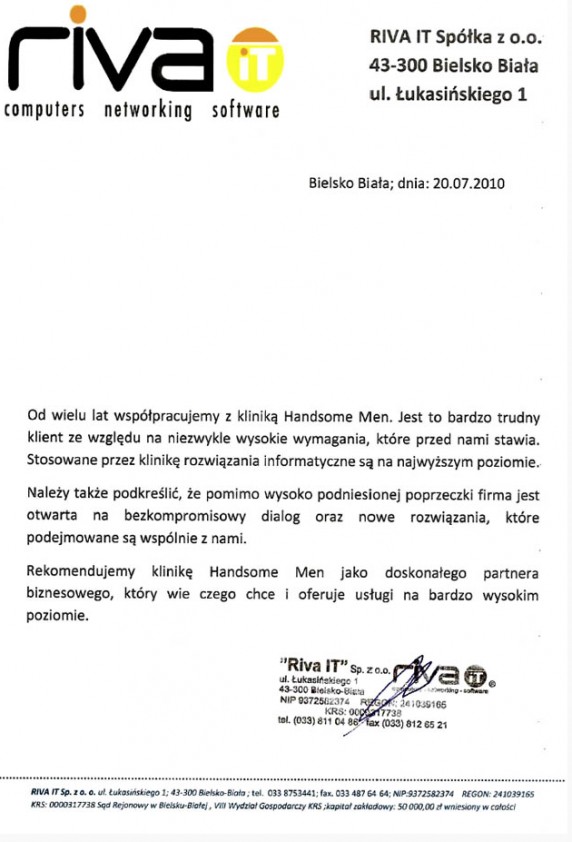 Referencja od firmy Riva IT