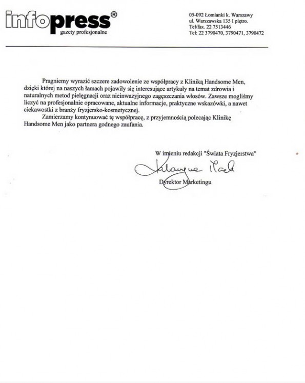 Referencja od firmy Infopress