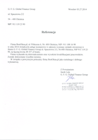 Referencja od firmy G.F.G Global Finance Group