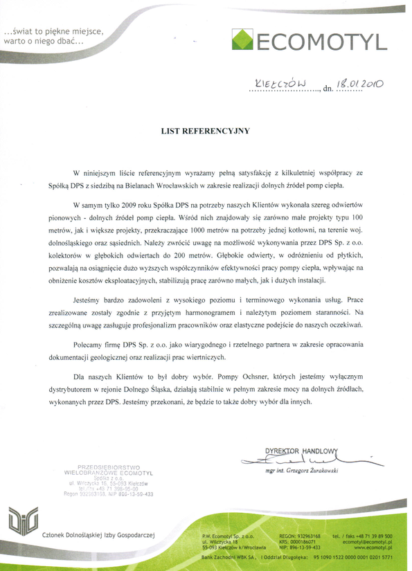Referencja od firmy Ecomotyl