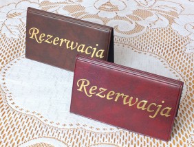 Tabliczka RESERVE na stolik w restauracji - Alfaplast Katowice