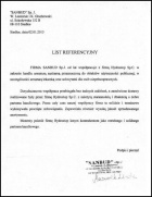 Referencja od firmy Sanbud