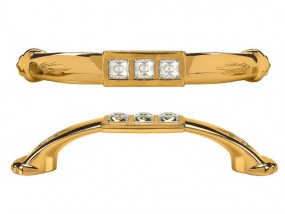 Uchwyt meblowy złoty z kryształkami - GREEN VALLEY Radomsko