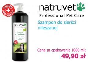 Szampon z odżywką 2w1 Natruvet - NERO GOLD Bezglutenowe Karmy dla Psów i Kotów Rzeszów