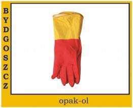 RĘKAWICE GOSPODARCZE MASTER GUMOWE FLOKOWANE GRUBE DWUKOLOROWE - OPAK-OL Bydgoszcz