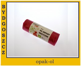 WORKI NA ODPADY MEDYCZNE 35 L  PAKOWANE 20 szt. CZERWONE - OPAK-OL Bydgoszcz