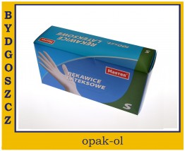 RĘKAWICE LATEKSOWE MASTER STANDARDOWE BIAŁE 100 szt. W KARTONIKU - OPAK-OL Bydgoszcz