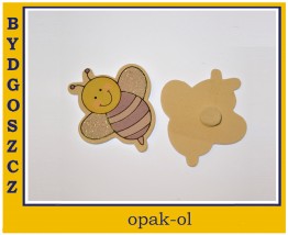 APLIKACJA DREWNIANA 4x5 cm PSZCZÓŁKA BLISTER 6 szt - OPAK-OL Bydgoszcz