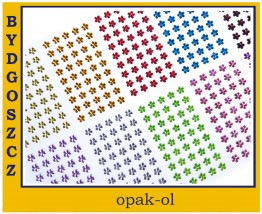 KWIATY AKRYLOWE SAMOPRZYLEPNE 10 mm BLISTER 45 szt - OPAK-OL Bydgoszcz