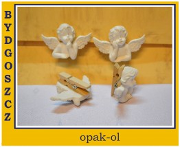 FIGURKA ANIOŁEK NA KLAMERCE 5,5 CM 4 WZORY - OPAK-OL Bydgoszcz