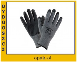 RĘKAWICE URGENT IMPREGNOWANE POWLEKANE GUMĄ POPIELATO-CZARNE - OPAK-OL Bydgoszcz