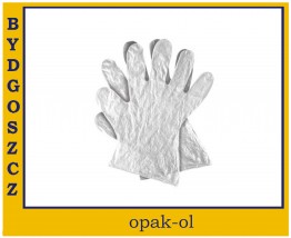 JEDNORAZOWE RĘKAWICE FOLIOWE FOLIA HDPE PAKOWANE 100 szt. - OPAK-OL Bydgoszcz