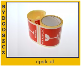 ETYKIETA SAMOPRZYLEPNA NA ROLI 10x10 cm 100 szt. NIE RZUCAĆ FRAGILE - OPAK-OL Bydgoszcz