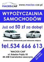 Wynajem samochodów osobowych - MACIOS - CAR Maciej Witek Czerwionka-Leszczyny