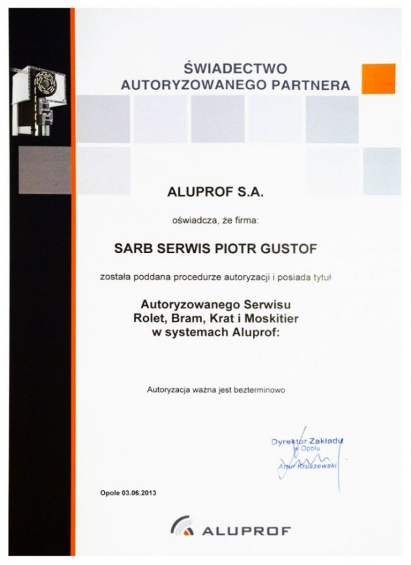 Referencja od firmy Aluprof S.A.