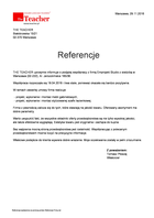 Referencja od firmy THE TEACHER