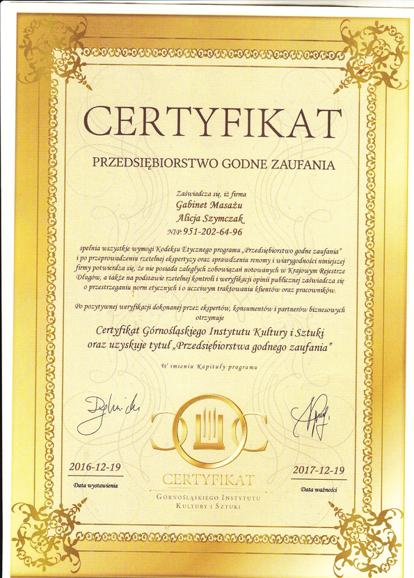 Referencja od firmy Górnośląski Instytut Kultóry i Sztuki