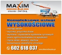 Usługi podnośnikiem koszowym - MAXIM Kompleksowe Usługi Wysokościowe Rzeszów