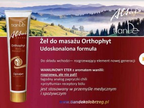 Żel do masażu „Orthophyt” oraz żel na żylaki Slaviton - Centrum Serwisowe TianDe Regionalne Waldemar Grzelak Stara Łubianka