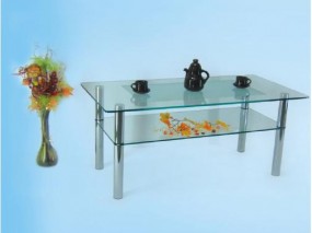 Prostokątny szklany stolik ze wzorem serwetki - MARCIN ŁUGIEWICZ- producent stolików szklanych Nowe Miasto Lubawskie