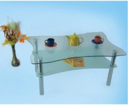 Szklany stolik kość z półką - MARCIN ŁUGIEWICZ- producent stolików szklanych Nowe Miasto Lubawskie