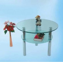 Stolik szklany okrągły z półką - MARCIN ŁUGIEWICZ Nowe Miasto Lubawskie